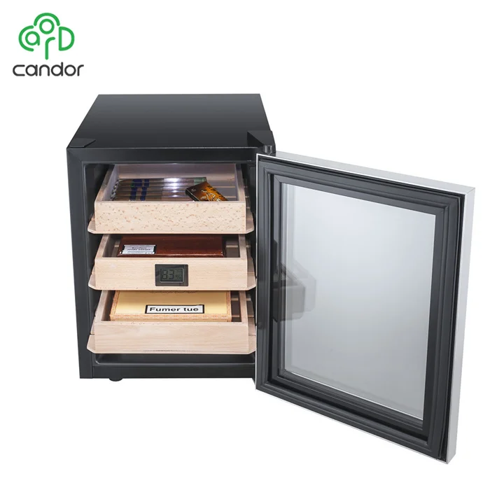 Candor custom quality design hygroscope built in the shelf 30 liter 250pcs luxury cigar cabinet humidor for dubai
