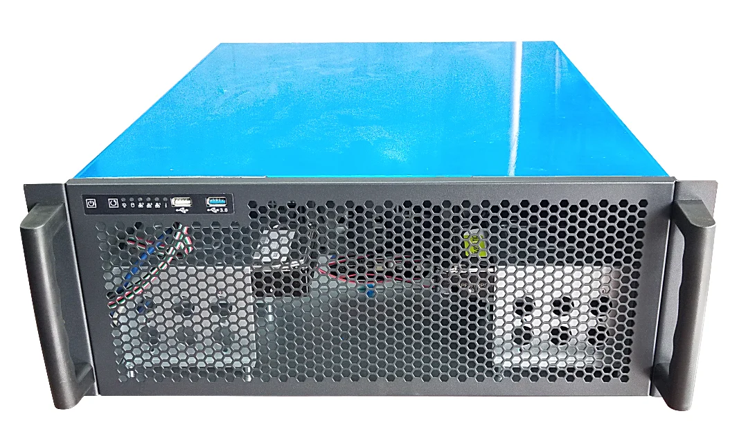 4u server case 8 pci-e slots rackmount chassis 19inch 8bays industry case support  ATX psu
