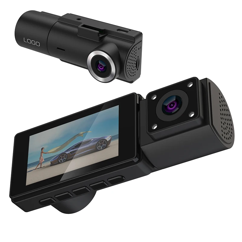 3 Channel Dash Cam Front and Inside 1080P Car DVR Dash Camera G-Sensor Loop Recording Three Way Dash Cam for Taxi Driver