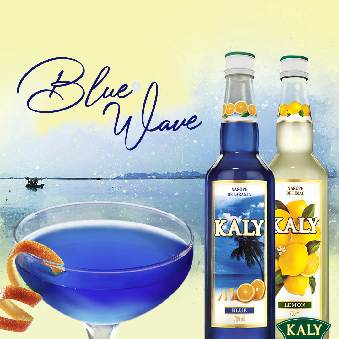 Kaly Blue Curacao Syrup Made With Orange Juice for Exotic Soda Cocktails Fruit Punches Bitter Tasting Candy