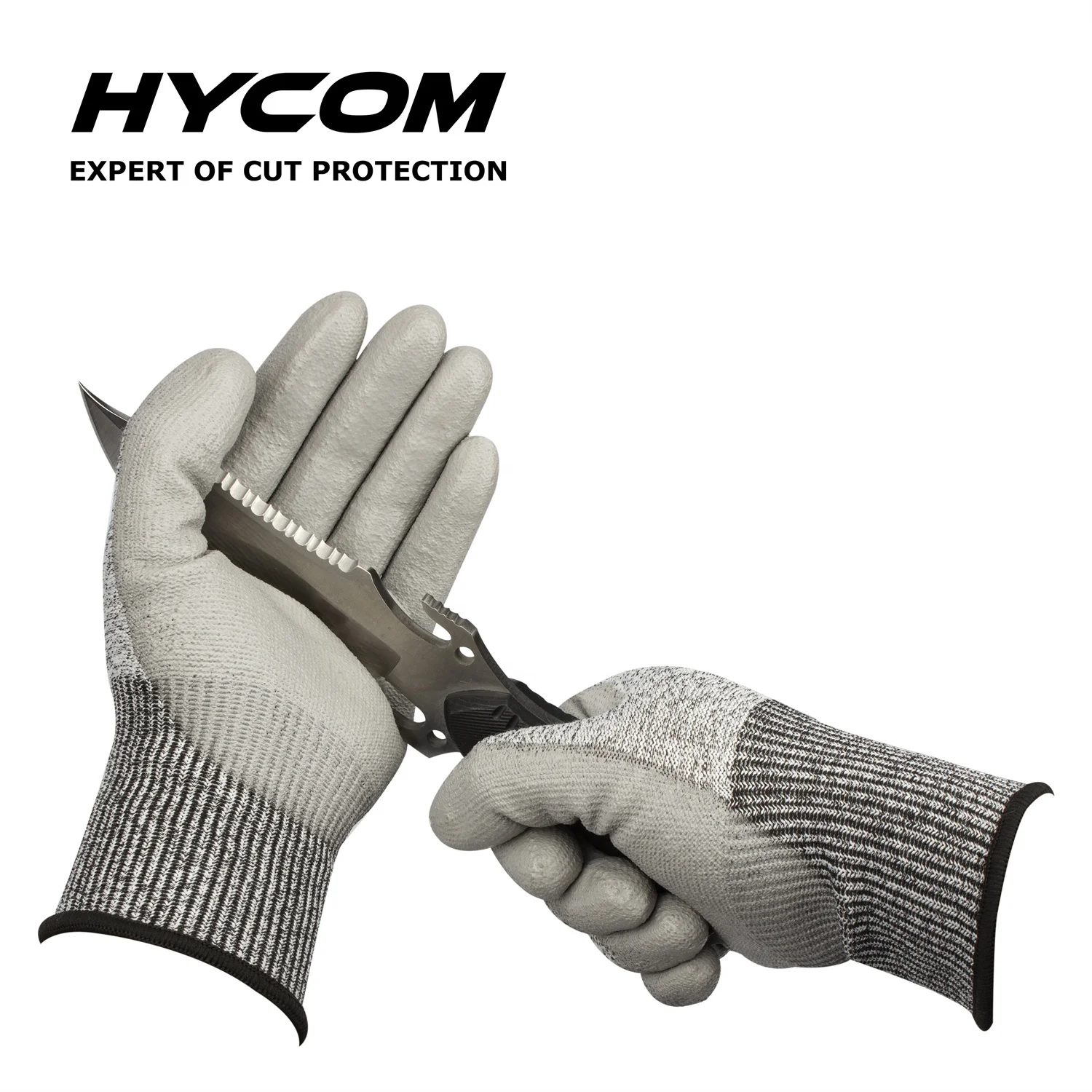 B3L-PU 13g hppe cut resistant gloves ansi level 3 with pu coated for steel industry