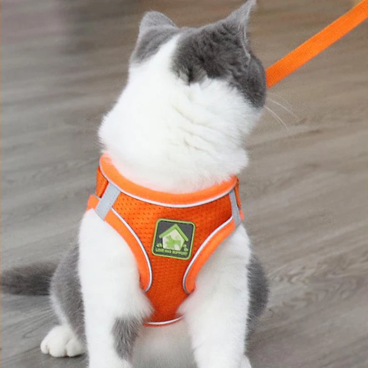 Регулируемый поводок-жилет для прогулок сетчатая шлейка из полиэстера собак и