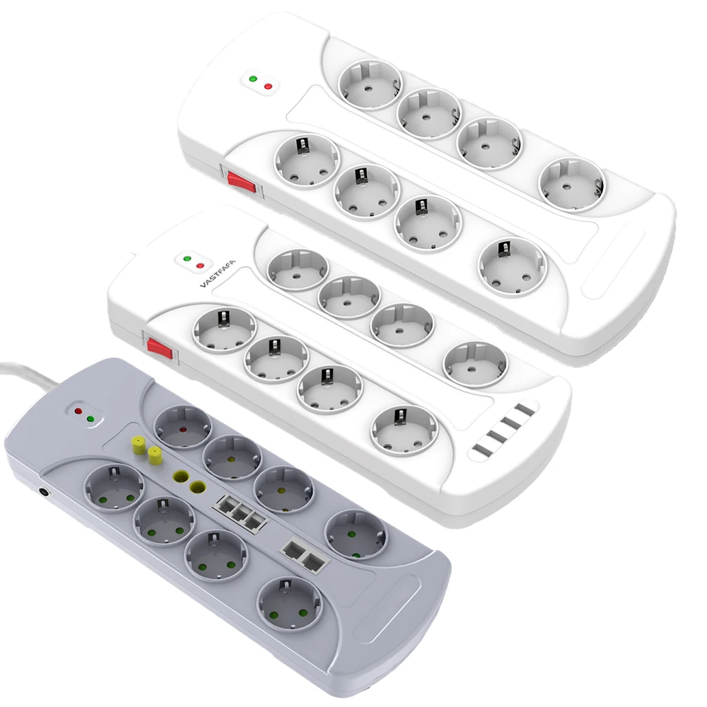 european schuko power board electrical plugs sockets desktop  usb switch smart power strip  extension socket
