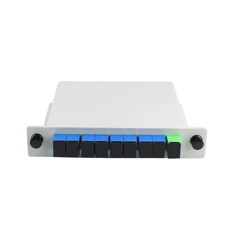 FTTH 1x8 LGX Box Type Cassette PLC Splitters SC APC UPC Fiber Optic ABS Cassette Plug in Type Splitter Single Mode