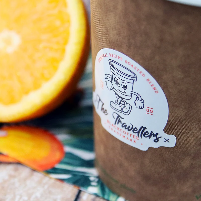 Factory custom printing paper sticker label for coffee cup