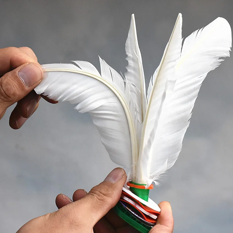 
Bulk Sale Durable Big Size Original Goose Feathers Cheap Chinese Jianzi Shuttlecocks 