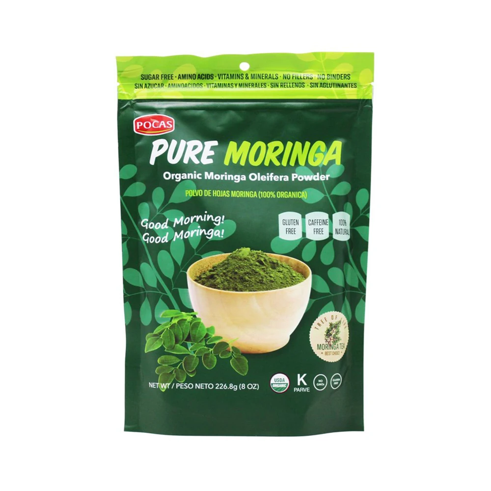Pocas Organic Moringa Powder 6 Pouches / 1.06 ounce Organic Moringa Oleifera Powder Caffeine Free.