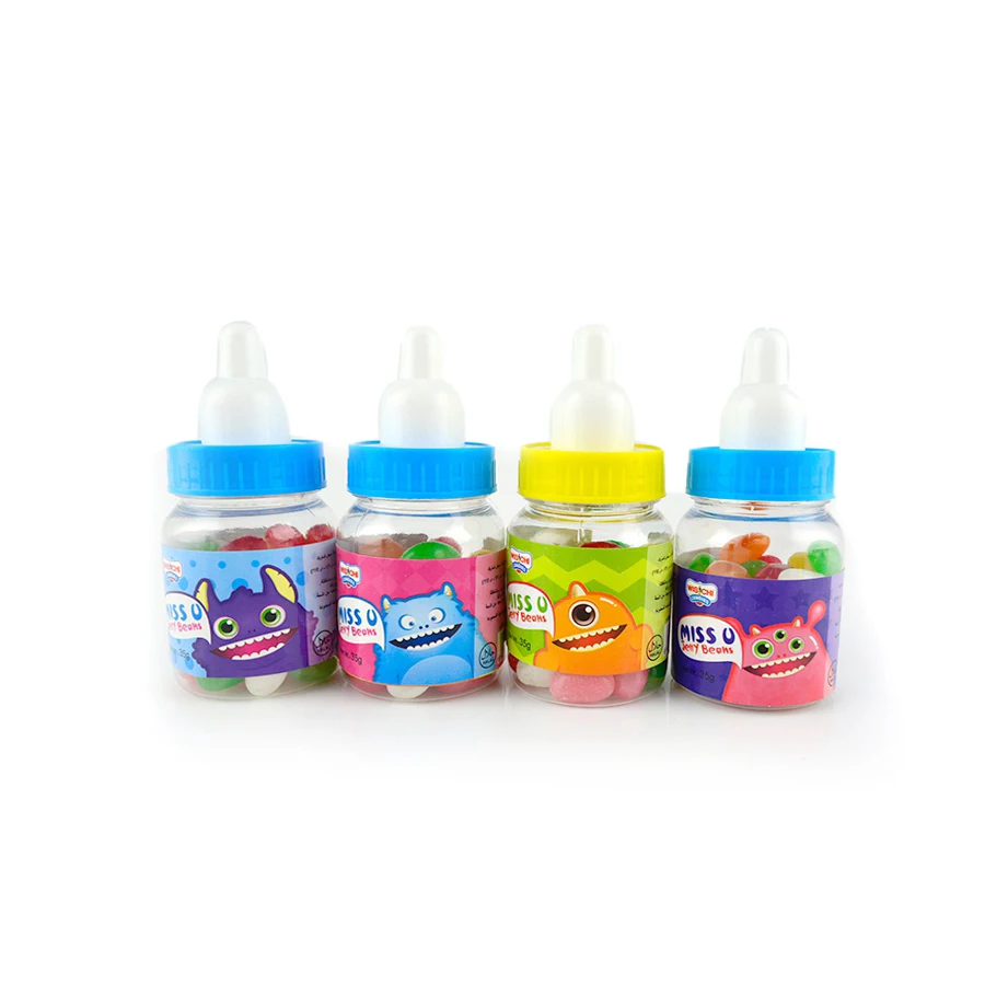 Assorted color jelly bean candy nipple bottle fruity flavor jelly bean candy