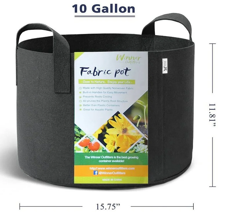Factory Customized 1 / 2 / 3 / 5 / 7 / 10 / 15 / 20 Gallon Breathable Felt Fabric Planter Grow Pots Grow Bags Nursery POTS