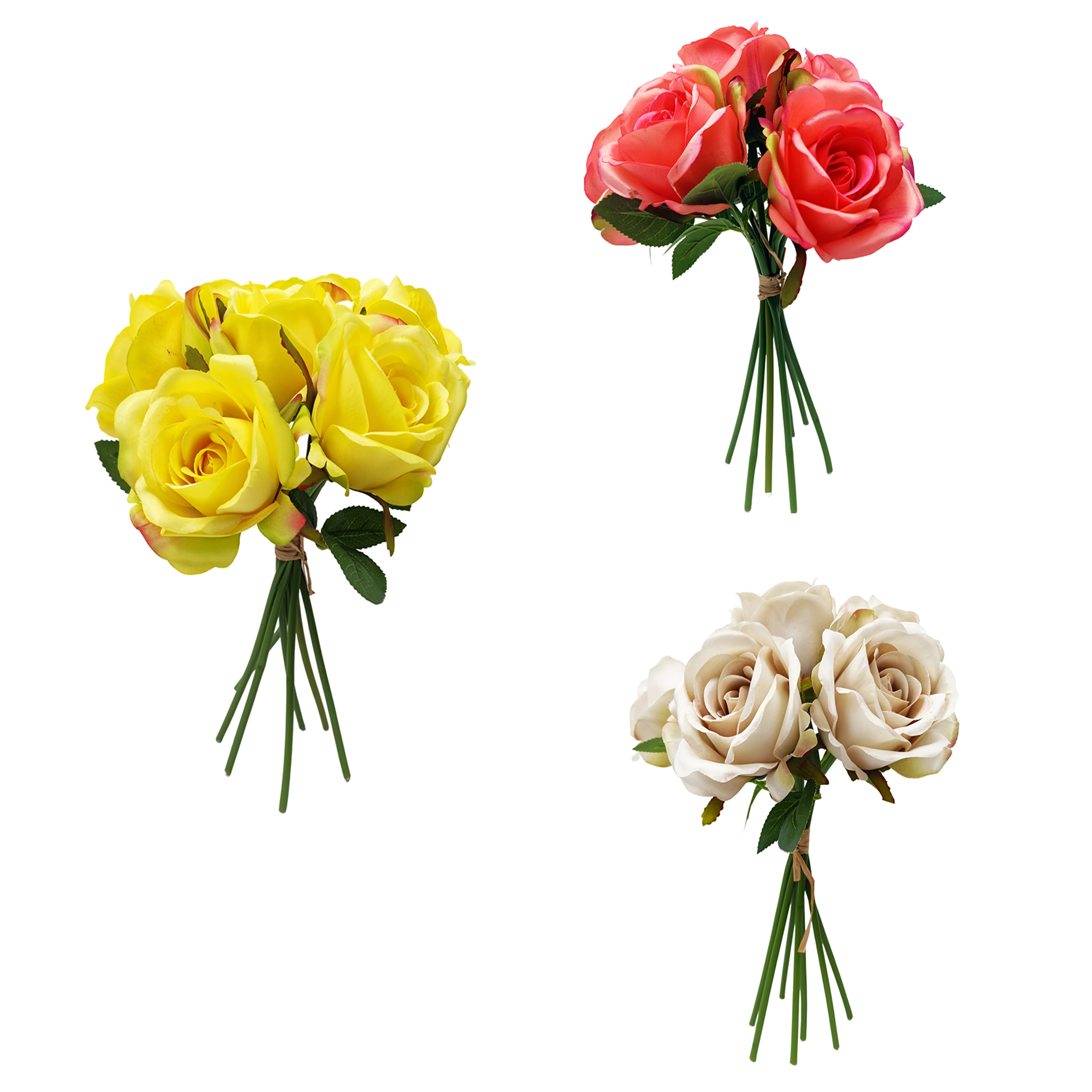 Silk roses flower artificial Real Touch  flowers wedding tracery wall decoration  Home decoration simulation rose bouquet