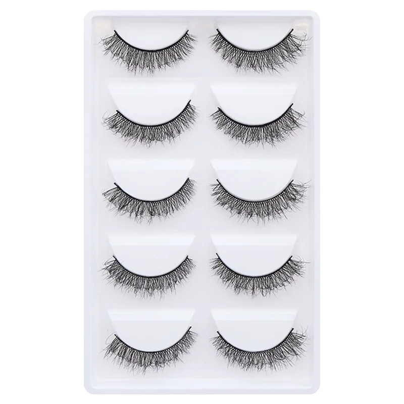 Natural Lashes Wispy Flared 5 Pairs Eyelashes False Eye Lashes Soft Fluffy Lashes