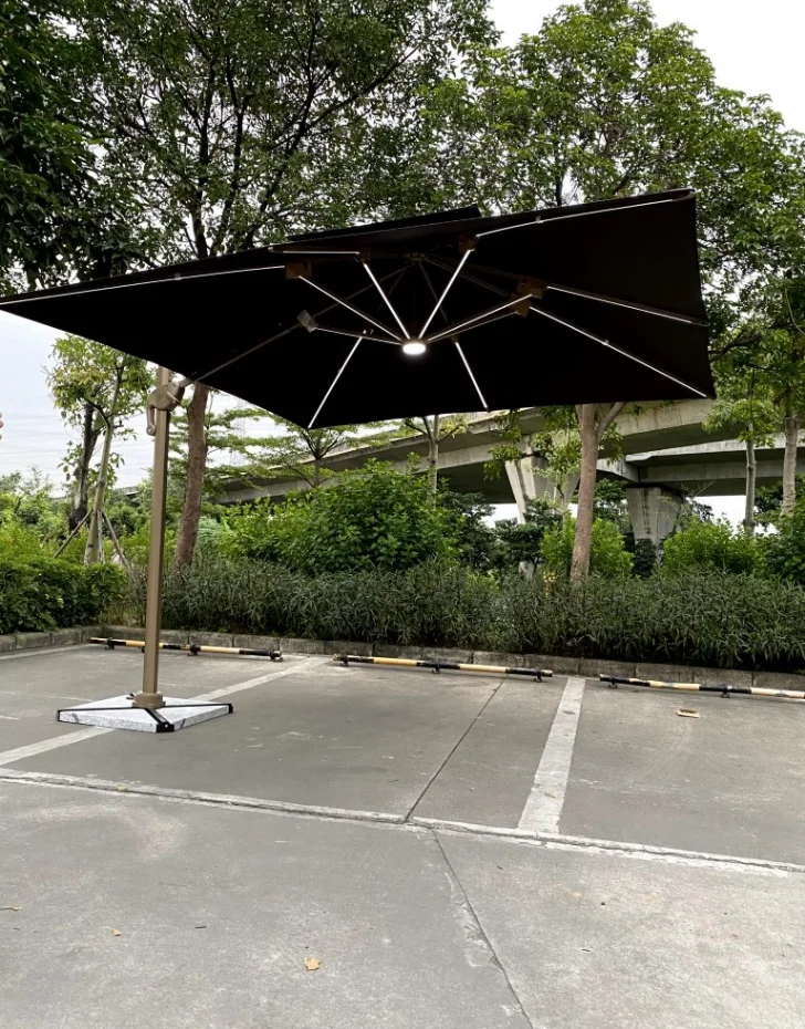 LED light Patio Garden Outside Sunshade Roman Patio  Umbrella