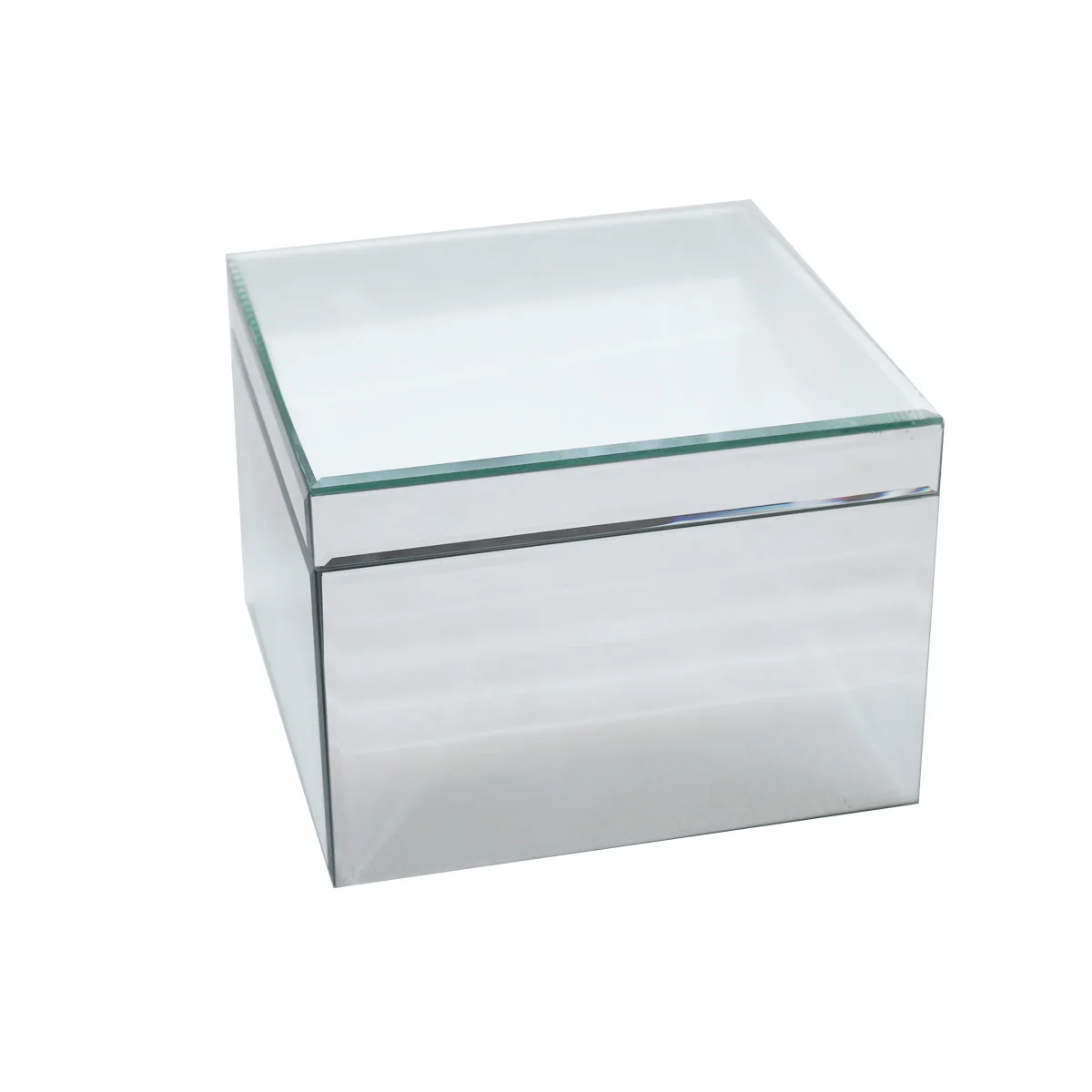 2022 New Designs Handmade Luxury Travel Custom Small Silver Mirror Glass Jewelry Packaging  Box Ever Sublimation Jewelry Box