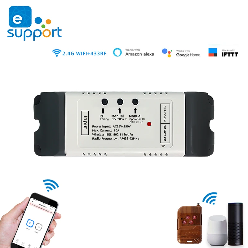  Умный дом eWeLink 85-250 В работает с пультом дистанционного управления Alexa модуль подключения Wi-Fi переключатель для штор Реле