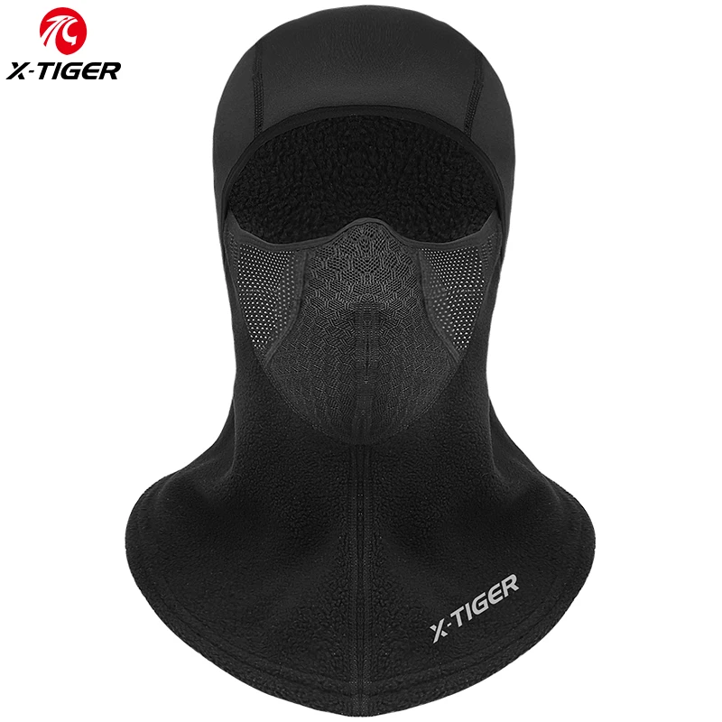 
X-TIGER Winter Cycling Mask Fleece Thermal Cycling Cap Windproof Full Face Cover Balaclava Skiing Skating Anti-Dust Outdoor Hat 