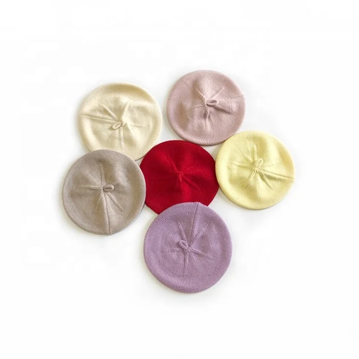 KENSHELLLEY Amazon Kids Beanie Hat Fresh Solid Color Wool Berets Winter Classic Bonnet Hat High Quality Plain Knitting Berets