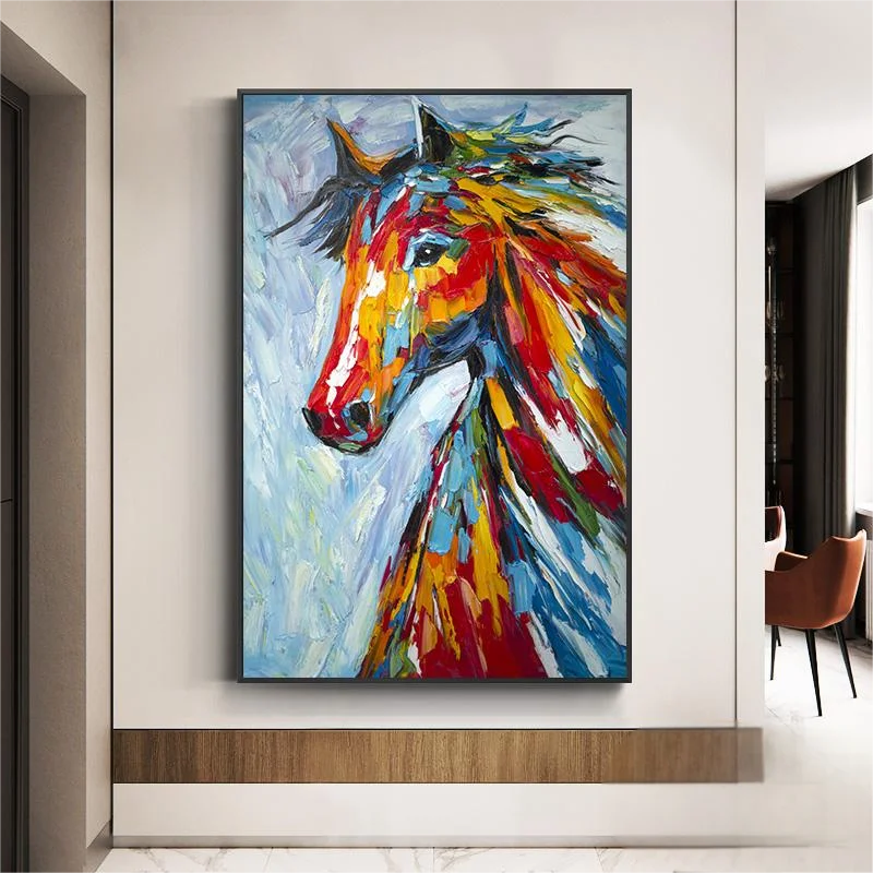 Rainbow Horse Art Mosaic Mural Custom Hand Cut Mosaic Pattern for Wall and Floor Decoration