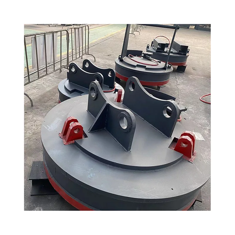 Excavator With Forklift Handling Magnets 5T Making Permanent Magnet Insulating Magnet Installed On Crane