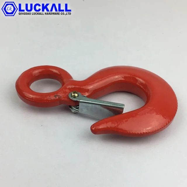Alloy Steel 320 US Type Drop Forged Eye Type Hoist Hook With Latch With Ce Certificate