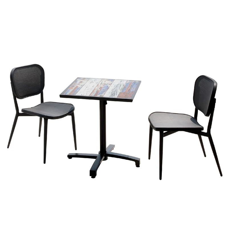 Morden french outdoor hotel pool table aluminum square folding table outdoor restaurant tea tables