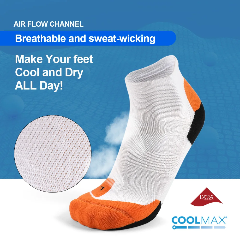 Ready to ship Breathable Athletic Sweat-Absorbent Anti-Slip Training Socks Men Custom Coolmax Sport Socks
