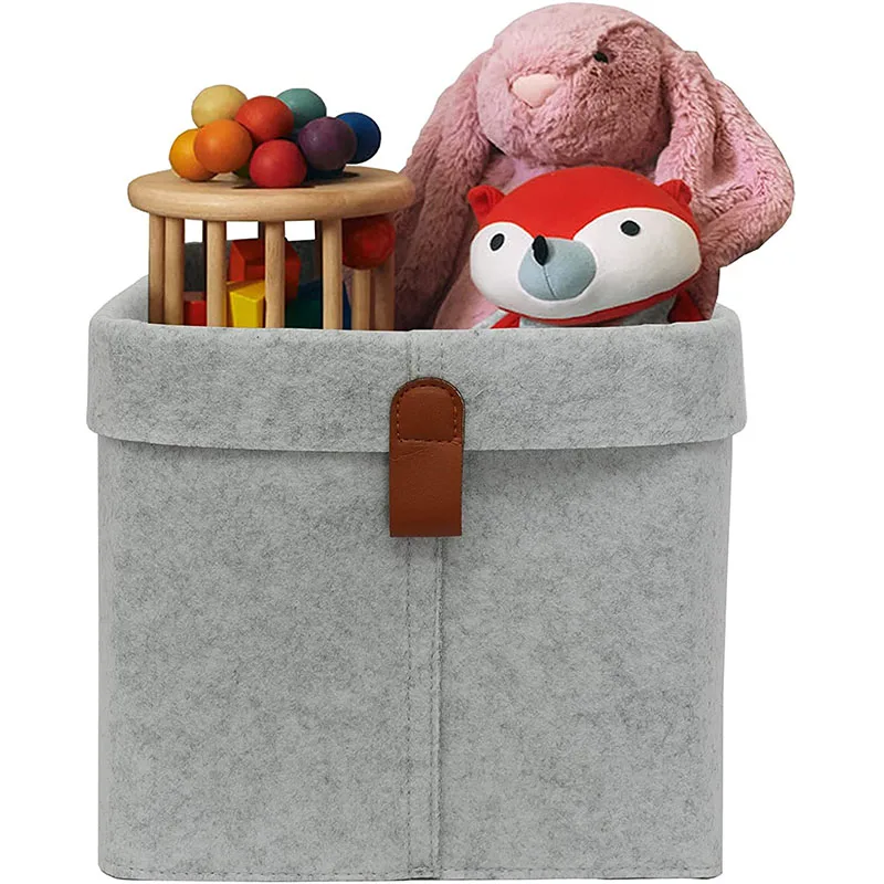 Hot selling folding handle flower girl set rectangle customized felt storage fashion picnic basket with low price