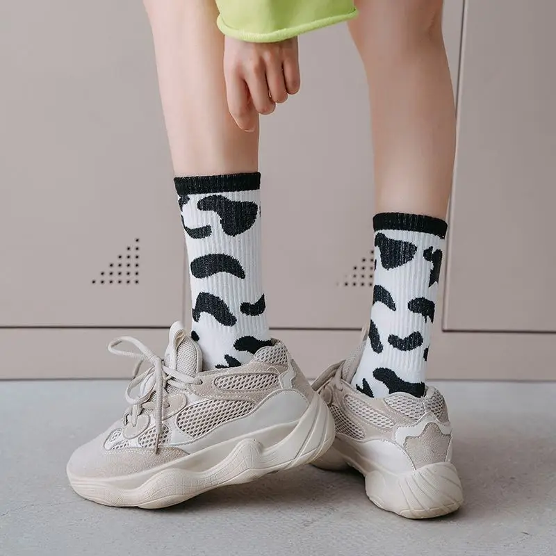 Rbao fashion Medium tube socks summer thin stockings embroidery personality women socks wholesale