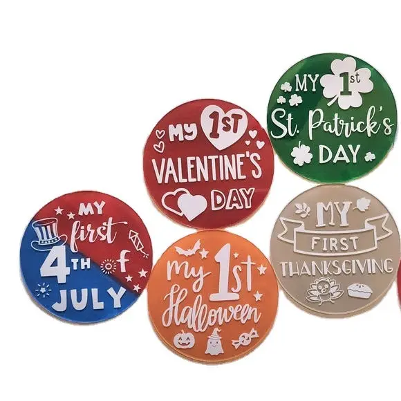 Monthly Baby Milestone Cards Acrylic Cards for Baby Shower Gifts Newborn Gift Set Baby Milestone Acrylic Discs