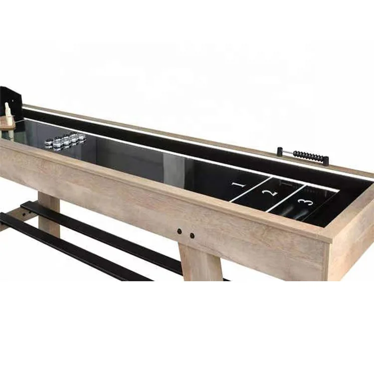 High Quality 9FT LED Light Shuffleboard Table Suitable For Bars & Shuffle Board Game With Bowling Set