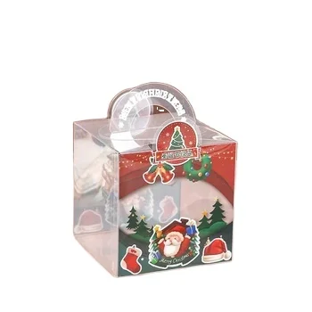 Печатная фабрика изготовленная на заказ пластиковая ПВХ упаковочная коробка с вашим собственным дизайном для рождественского подарка