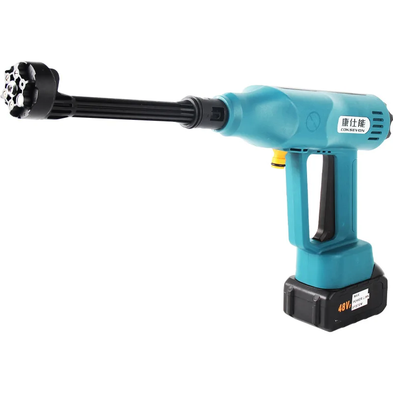 Brushless lithium battery car washer rechargeable high pressure water gun portable wireless high power car washer
