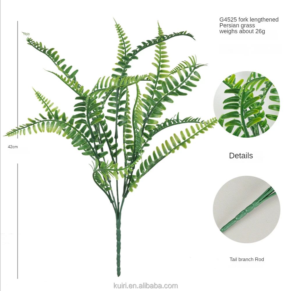 qh164-0125d hot sales simulation fern plants sage plant artificial arrangement green 3d model plastic leaf
