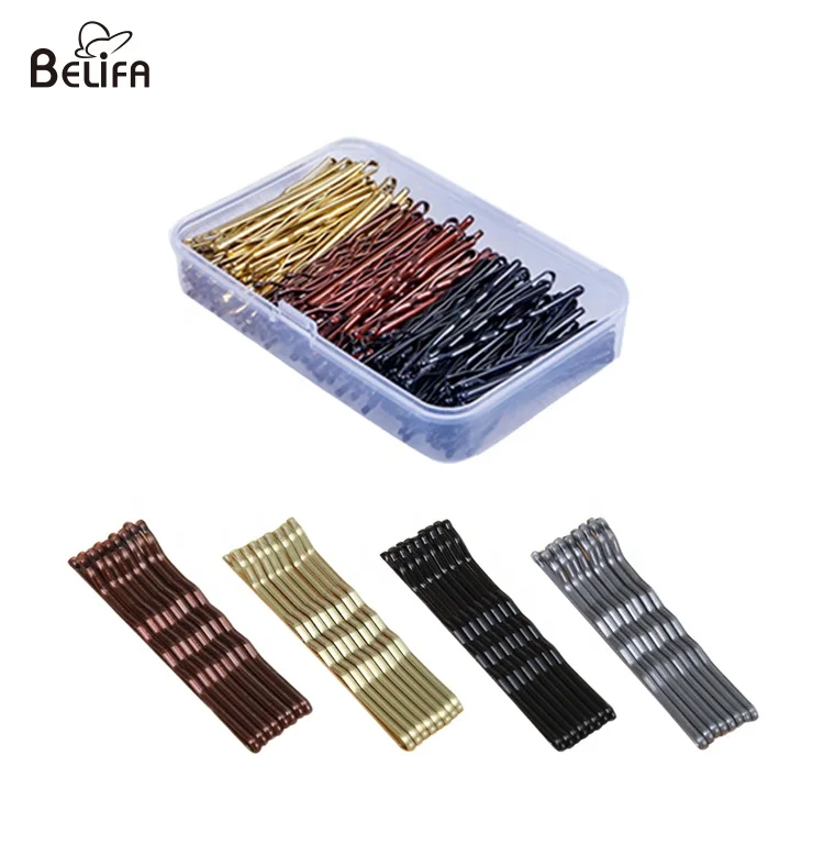 150 шт./коробка для хранения, золотые и черные волнистые заколки-невидимки для волос, u-образные металлические заколки для волос