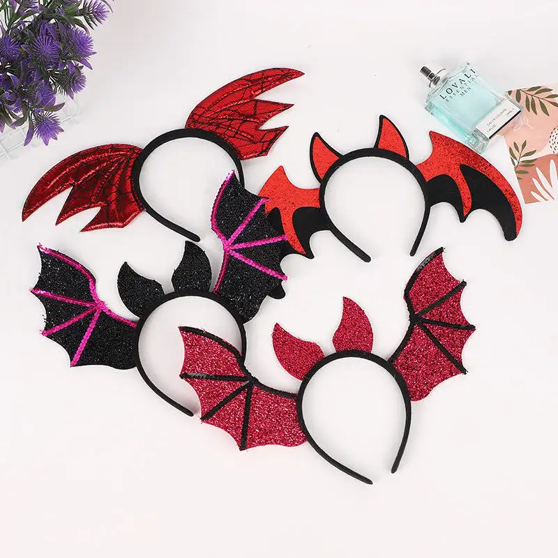 Halloween bat wings headband festival party cute black and red bat designer headband for kids girls