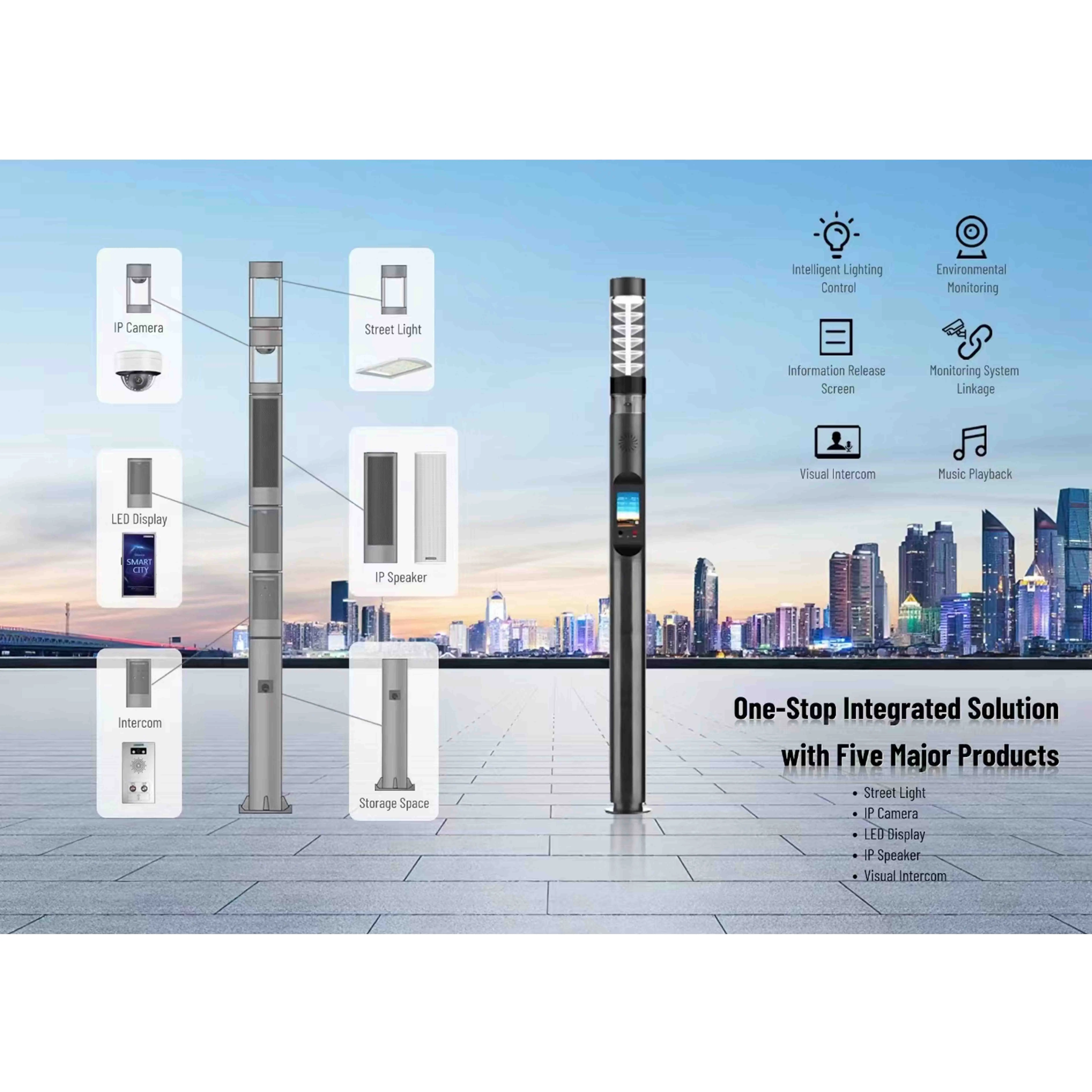 Outdoor Waterproof Smart City solution Technology Intelligent Street Light Pole