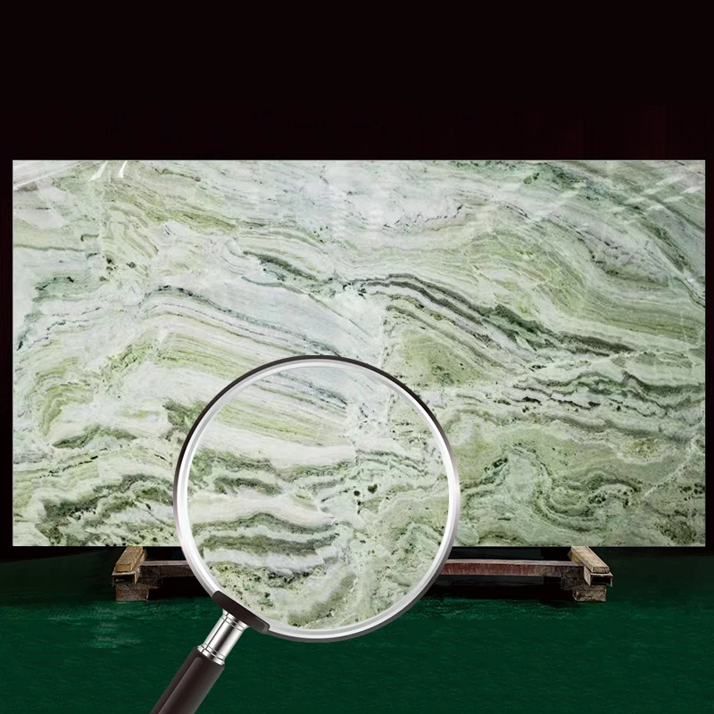 Высококачественная зеленая мраморная плитка мраморный камень зеленый холодный лед Нефритовый мрамор для роскошного украшения интерьера