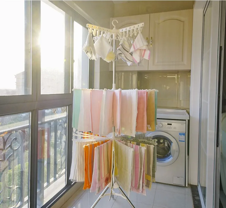 Simple Clothes Drying Rack Floor Folding Towel Hanging Hangers