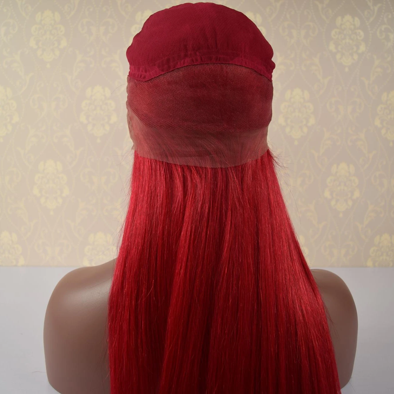 hot selling factory wholesale hairstyle red color straight 28 inch human hair full lace wig with baby hair