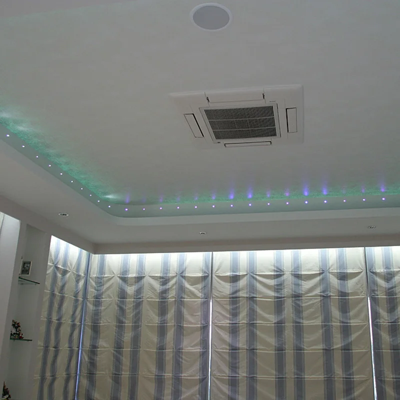 Plastic led lighting end piece for fiber optic ceiling effect