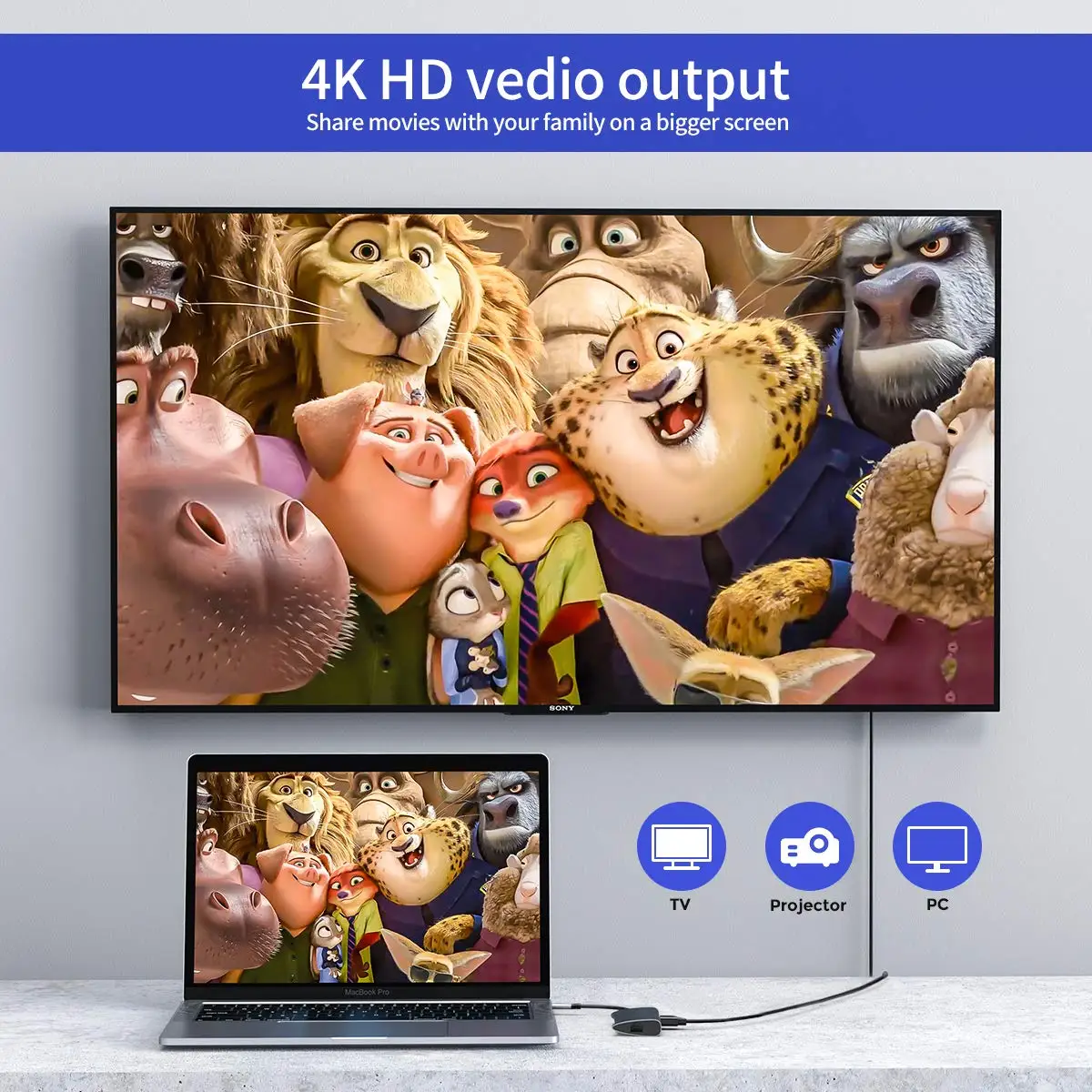 
Raycue 8 in 1 Type C Adapter to TF/SD Card Reader 3*USB3.0 HD-MI USB C Hub 