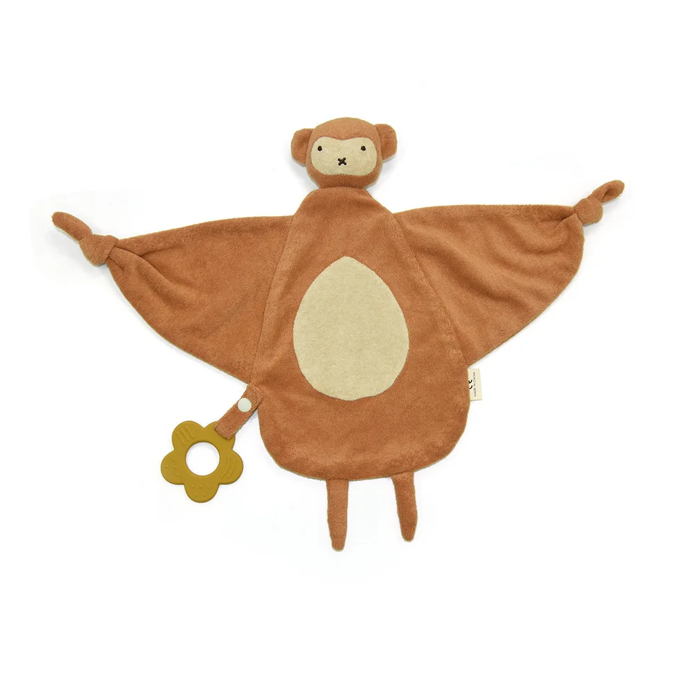 Customizable Logo Silicone Comforter Plush Baby Lovey Doll Made from 100% Cotton with Muslin and Terry Styles Infant Toys