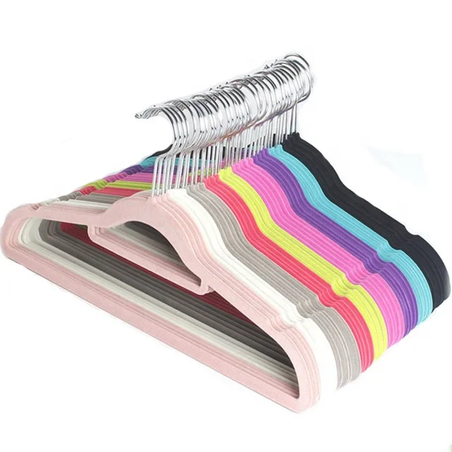 Single-Tier Non-Slip Flocking Grooves Suspension Halter Underwear Clothes Hangers Glossy Living Room Laundry Bathroom Use
