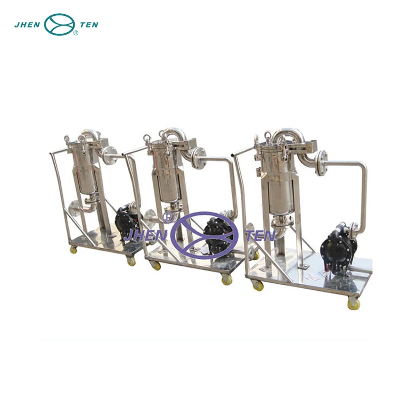 Factory direct stainless steel movable bag filter housing with pump