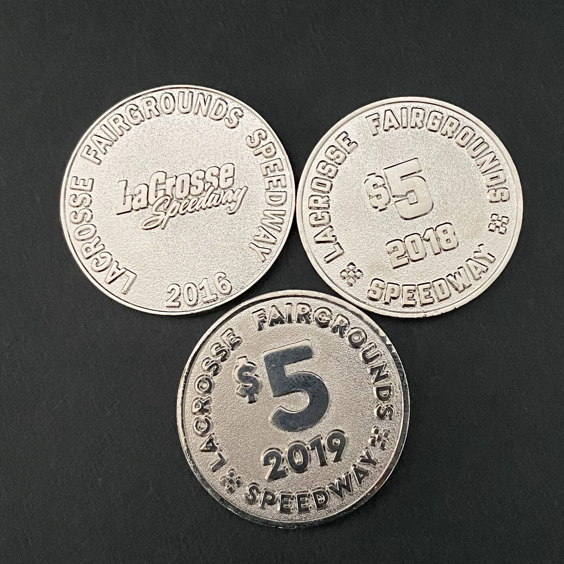 Custom Zinc Alloy Nickel Lacrosse Fairgrounds Speedway Oktoberfest Race Weekend Challenge Coin