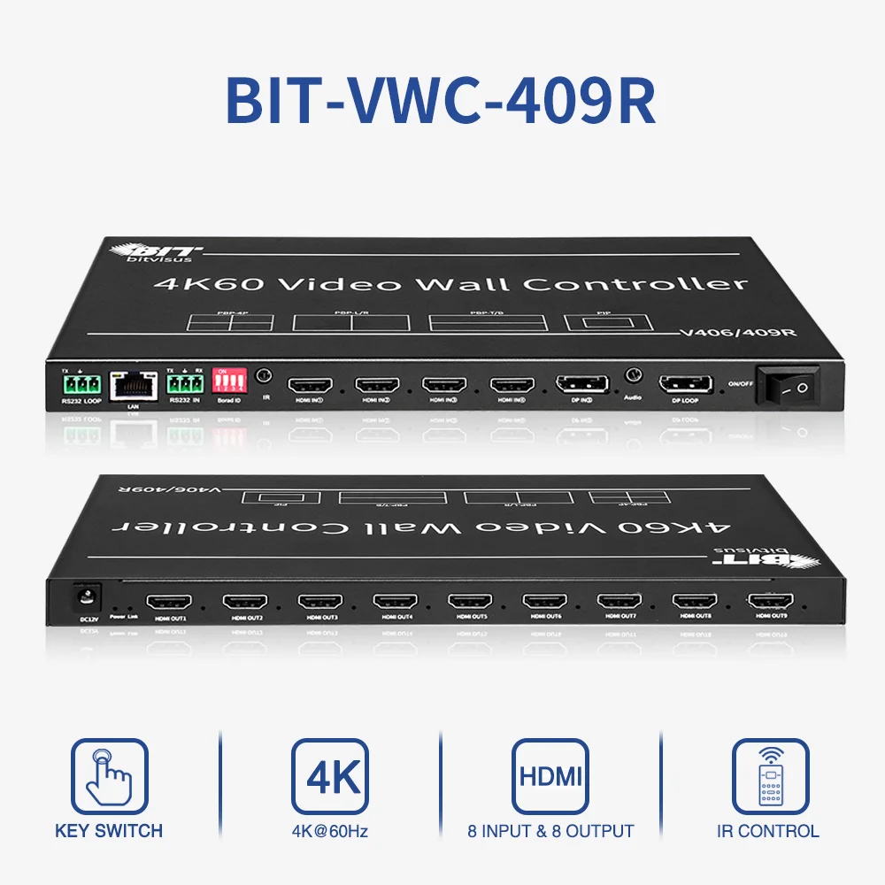 HD 2K 4K Video Wall Procesador TV 1x9 3x3 3x6 Rotating Splicing Processor Video Wall Processor Controller