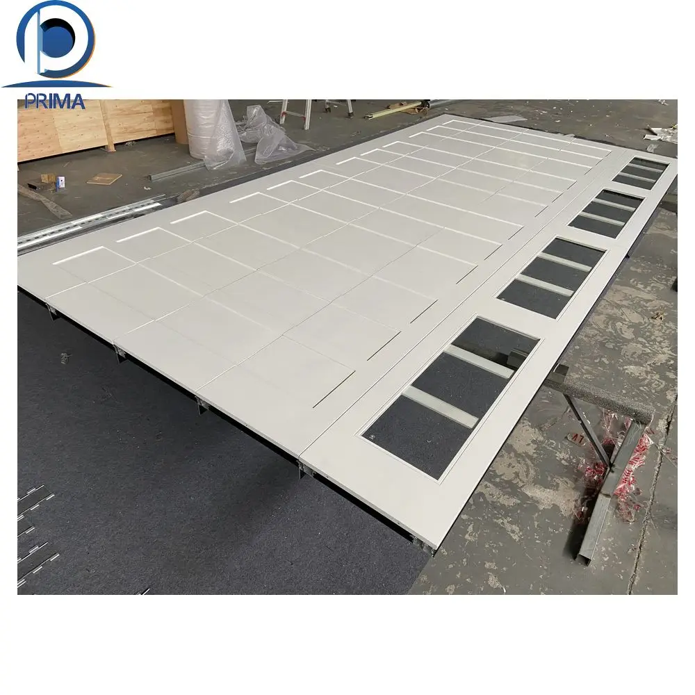 PRIMA Factory Direct Customized Roll-Up Garage Door Insulated Automatic Wooden Glass Garage Door