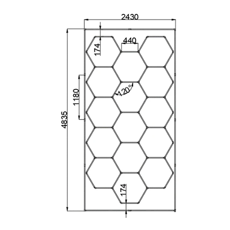 Wholesale Special Hexagonal LED Ceiling Light for Car Garages White Frame Honeycomb Work Lighting for Mechanics Shops