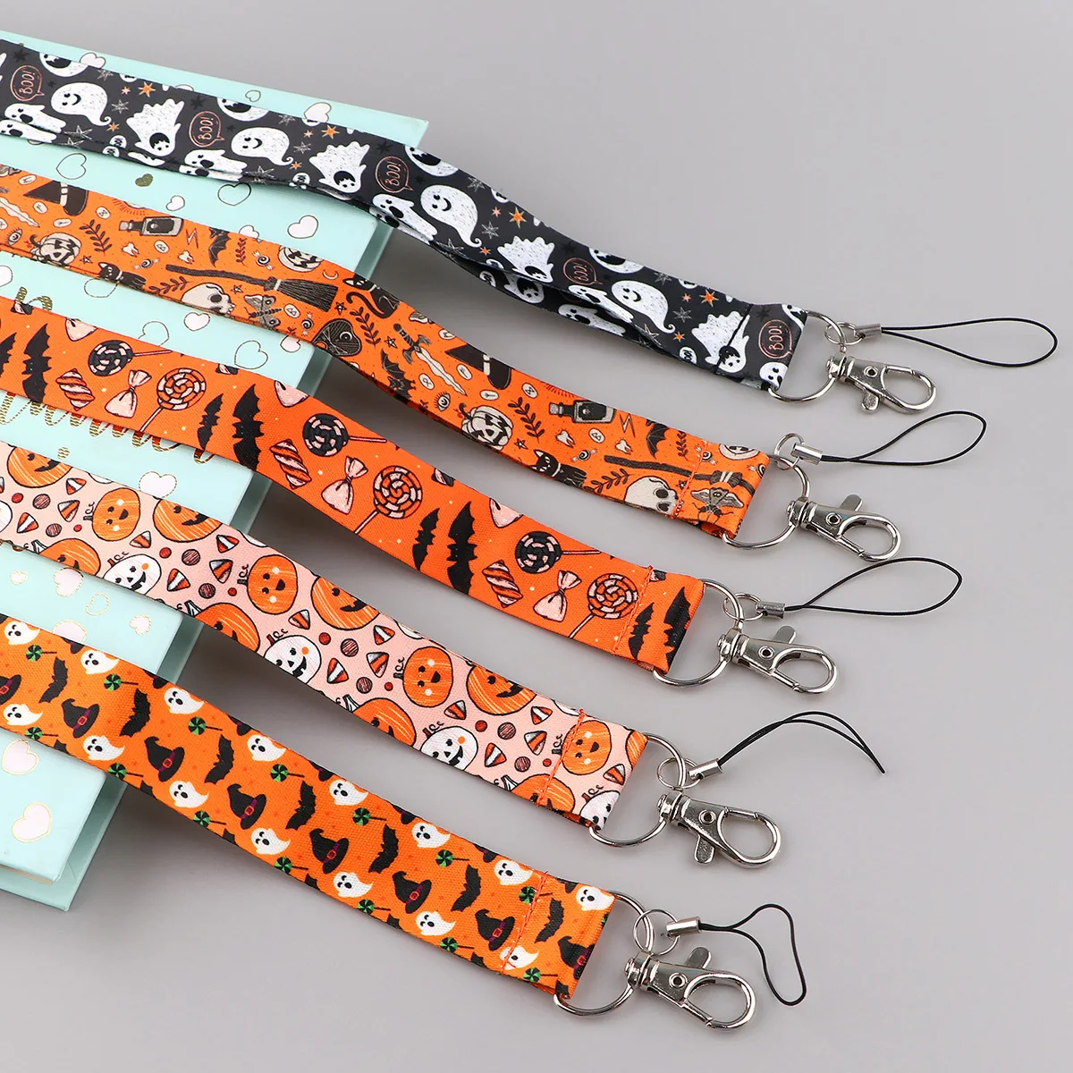 Wholesale Christmas Halloween Ghost Pumpkin Head Children Trick or Treat Lanyard Mobile Phone Lanyard Keychain Lanyard