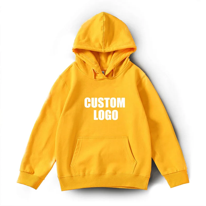 Conyson Custom Logo 260 GSM Cotton Kids Sweatshirts Unisex Baby Kids Clothes Solid Color Boys&Girls Hoodies Soft Kids Tracksuits