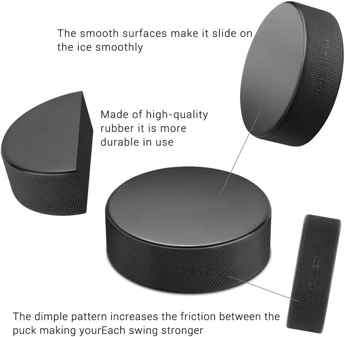 High Quality Logo Printing Rubber Ice Hockey Pucks For Sport Events